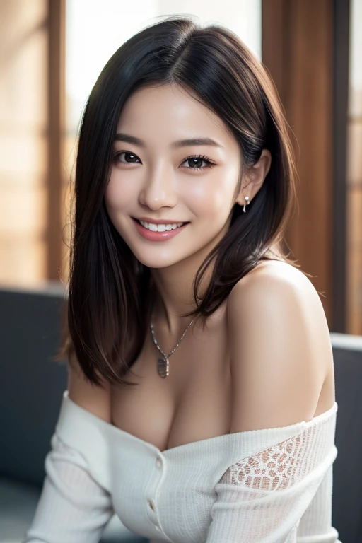 off-shoulder thin lace,A super beautiful and attractive Japanese beauty of her generation , black hair, short hair while on a business trip,(​masterpiece、 best quality:1.2)、You must wear an ultra-A high-resolution 、 oil skin ,( Photorealistic:1.8)、 detaile...