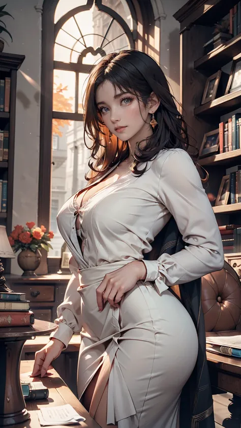  beautiful eyes, [Healthy], Picture of an old woman。Apparently in the Bible 、 is written on the back of the bookshelf。,  nice,  ( Rembrandt lighting),  Zeiss Lenses,  super real, (  curvy woman  : 1.2),  8K Ultra HD ,  dslr , Dramatic rim light,  High Qual...