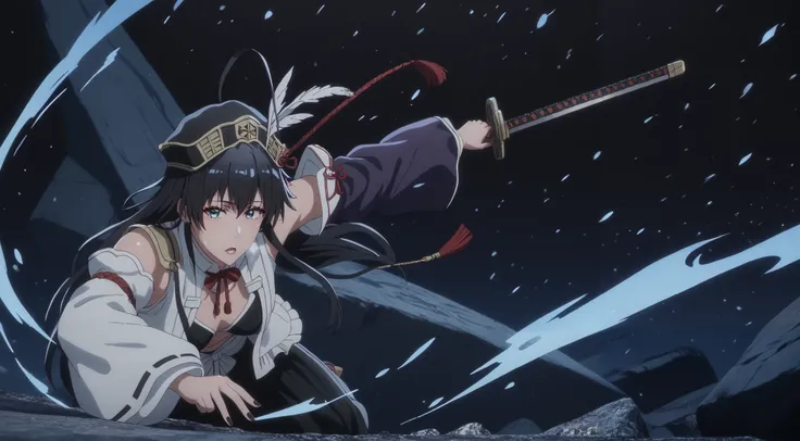 Score_9, Score_8_up, Score_7_up, yukino yukinoshita, black hair, blue eyes, long hair, ahoge, (small breast:1.4), mature female, anime coloring, anime screencap, shiny skin, (voluptuous:1.3), (thick:1.3), BREAK UHD, retina, masterpiece, accurate, anatomica...