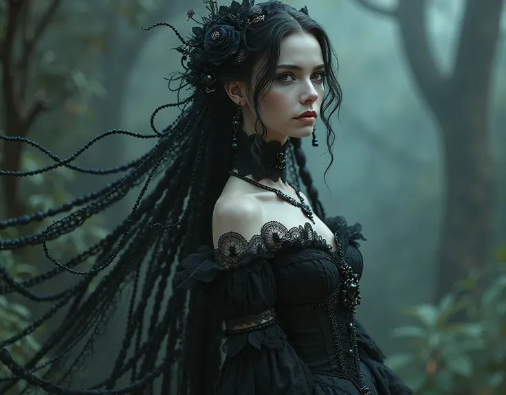 Name: Leia Shadowvale

Gender: Female

Age: Late teens to early twenties

Appearance: Strikingly beautiful with a gothic flair; pale skin, dark hair, often styled in intricate braids or loose waves. Wears elaborate, self-designed costumes that blend gothic...