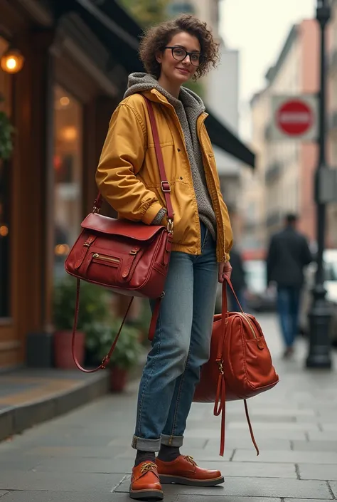 a person carrying the bag with different outfits