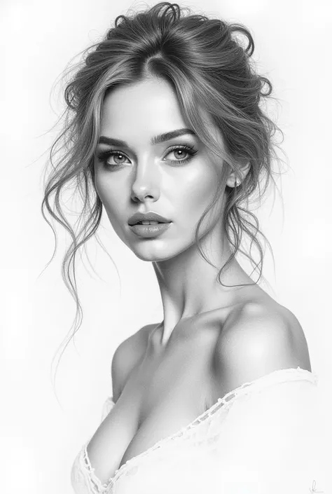 A sketch drawn by pencil hot lady 