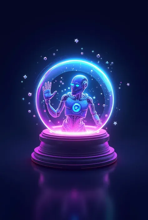 
Design a futuristic and playful logo for a meme coin called ‘PredictaCoin.’ The logo should feature a glowing crystal ball with a sleek robotic design inside, symbolizing artificial intelligence. The crystal ball should have a neon glow in shades of blue,...