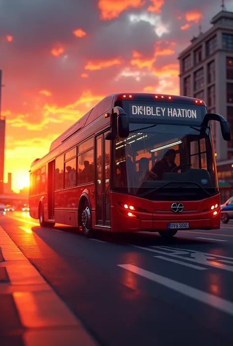 bus and sunset 