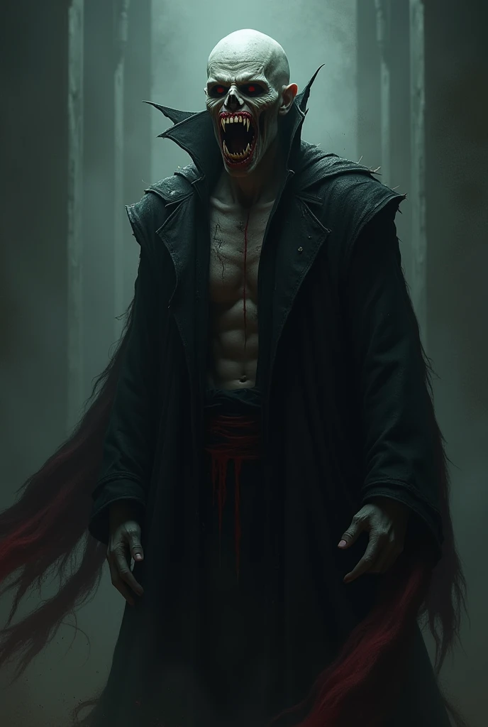 Very evil vampire filled with anger 