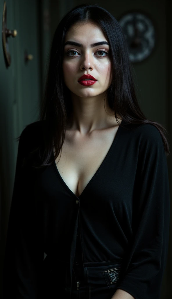 carnivorous beautiful female vampire, A nightmarish, terrifying face, full length photo