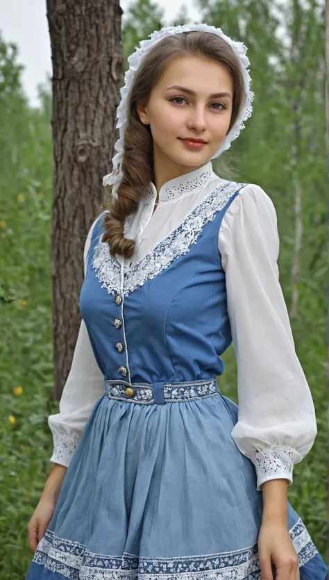 
one same goregous russian girl in different decade clothes