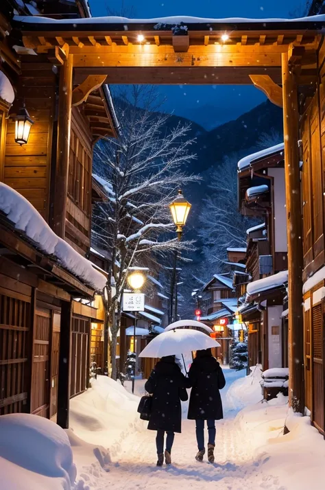 Will it snow in Hida Takayama、night、Snowstorm