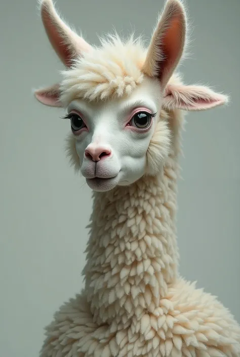 FEMALE MARK ZUCKERBERG MIXED WITH LLAMA HUMAN FORM