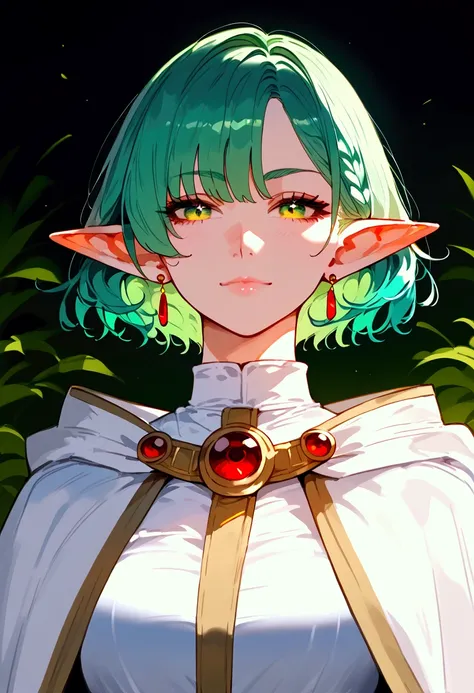 anime artwork, score_9, score_8_up, score_7_up, score_6_up, score_5_up, score_4_up, 1girl, green eyes, green hair, short hair, pointy ears, eyebrows, sharp eyes, detailed face, portrait((tshirt, pants))\\\\\\ floox style \\\\\ ,capelet, panorama
