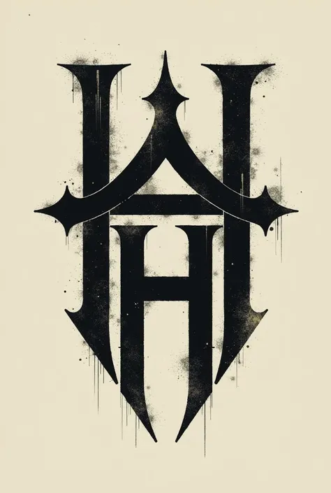 Create an image of an isotype logo for a doom stoner rock band where W and H of the same name are preferably used in a simple and schematic way 

