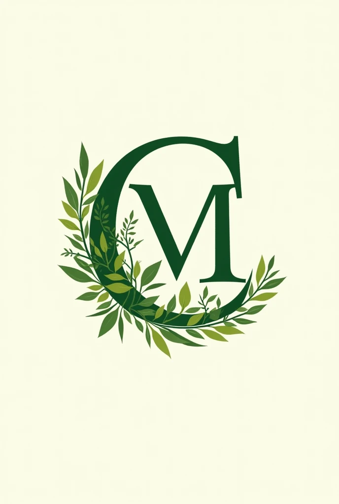 Creaza un logo pentru Cuibul Meștereselor.   The logo should consist of : the letters C and M , from which the letter C resembles a return nest made of medicinal herbs such as:  mousetail , wormwood , salvia,  rosemary ,  and from it flow the other letters...