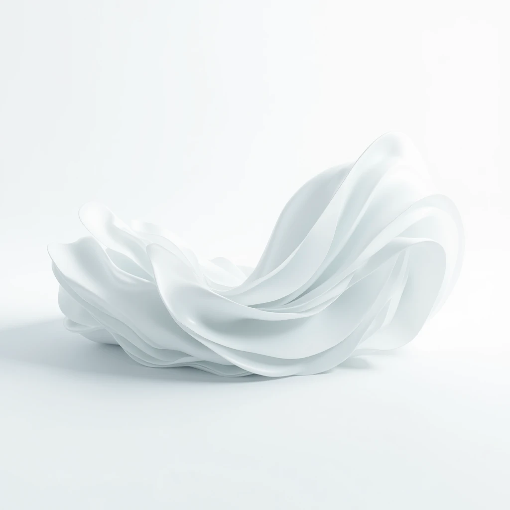 3d Wave Liquid shape color white background