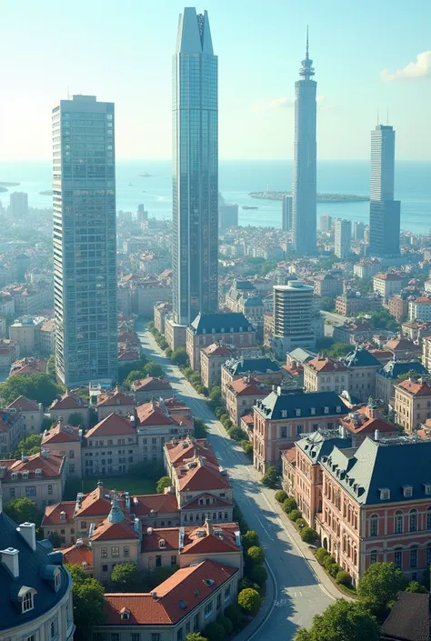 (Modern buildings ,  various models, Only a few buildings were built taller, Includes Hungarian-style buildings) View (Including the sea)