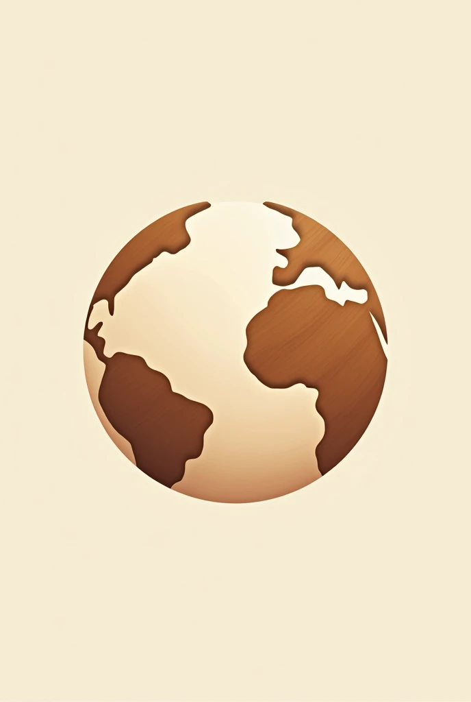 Create a minimalist 2D wooden world logo