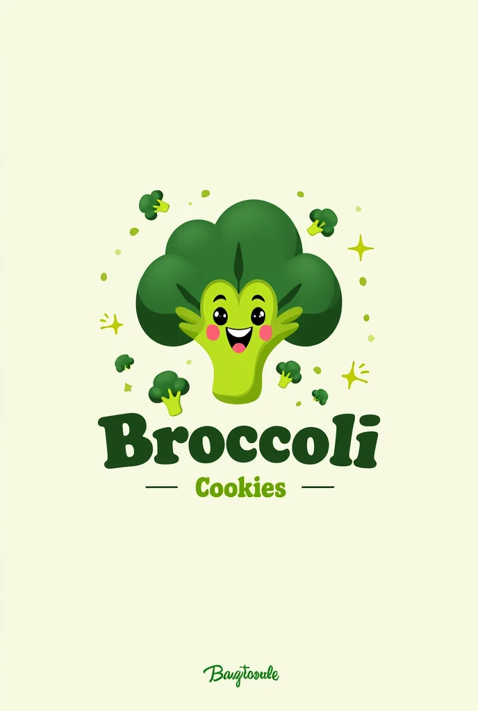 Broccolin-based product logo (Cookies and juice)