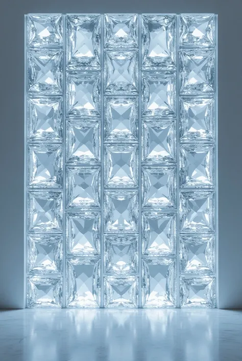  WALL MADE OF CUT DIAMONDS, SQUARES SIDE BY SIDE  