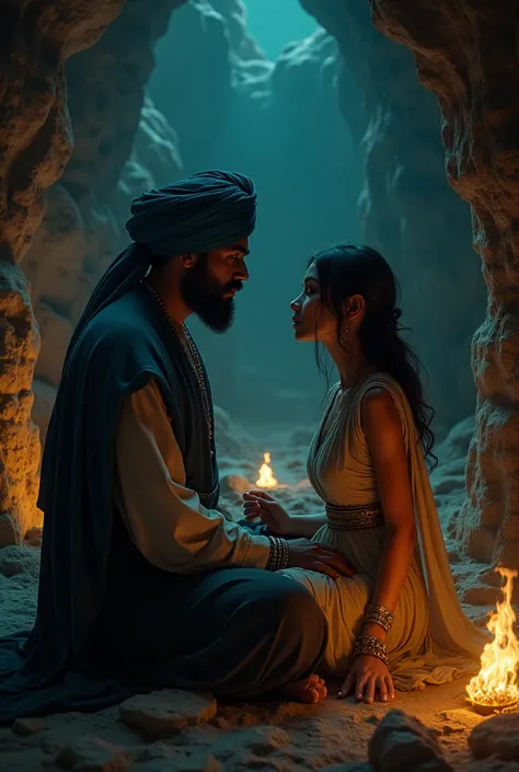 Turbaned man says his love on.the chick in the dark cave