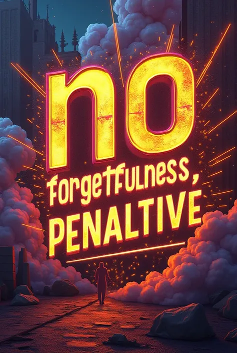 An image that you put in Spanish: "No forgetfulness ,  without penalties ! 
Use a large font,  font in bold and bright colors such as gold or white on a colorful background.