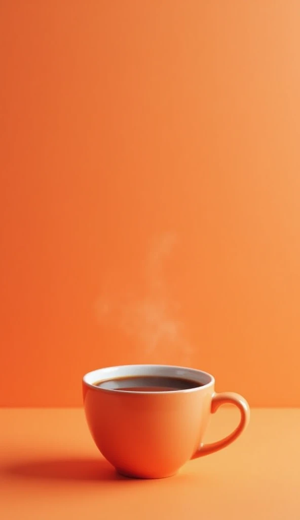 Create an image to use as a background for a cup of coffee, solid color background, front view 