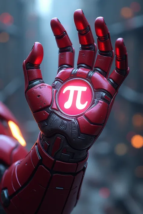 Airon Man's hand with the pi symbol