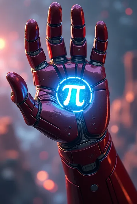 Airon Man's hand with the pi symbol