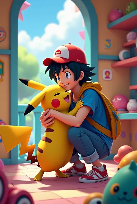 Ash Ketchum and Pikachu copulating colorful playhouse