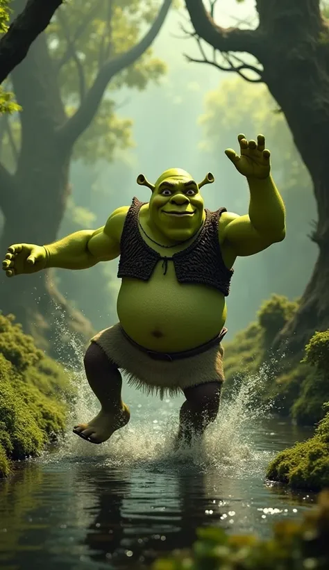 Sherk dancing techno in his ultra realistic swamp, Dancing techno moves 