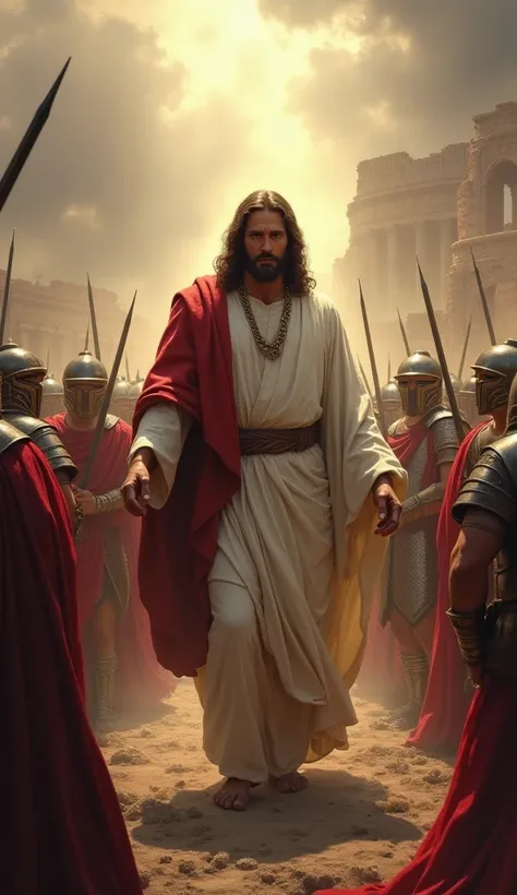 high quality, 8K Ultra HD, (Jesus fight romans with a christ a prevails), Epic