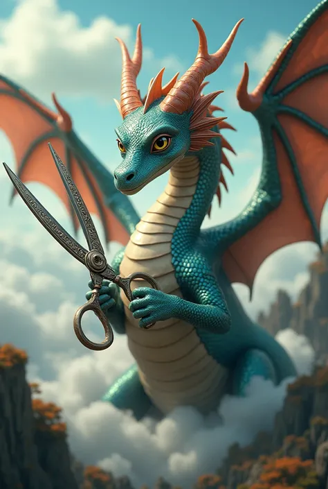 A dragon with barber-like scissors