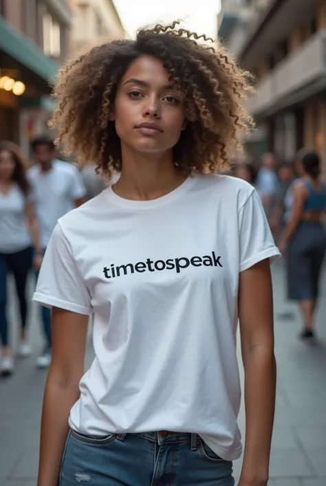 un tee-shirt avec comme marque timetospeak