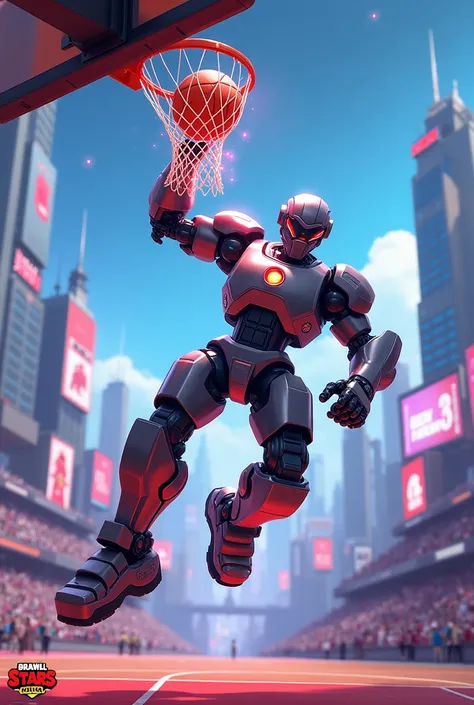 Robot barrel from Bralw Star make a dunk