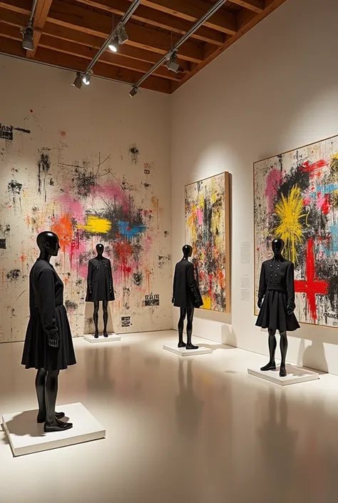 Show me the Dior Gallery where the Dior archives are, transformed into an even more contemporary Dior and Basquiat Collaborative Museum