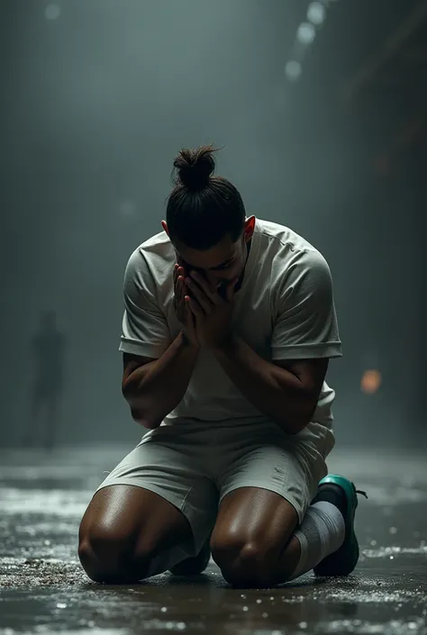 Cristiano Ronaldo begging kneeling and crying