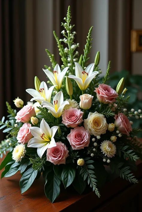 Flower decoration at a wake 