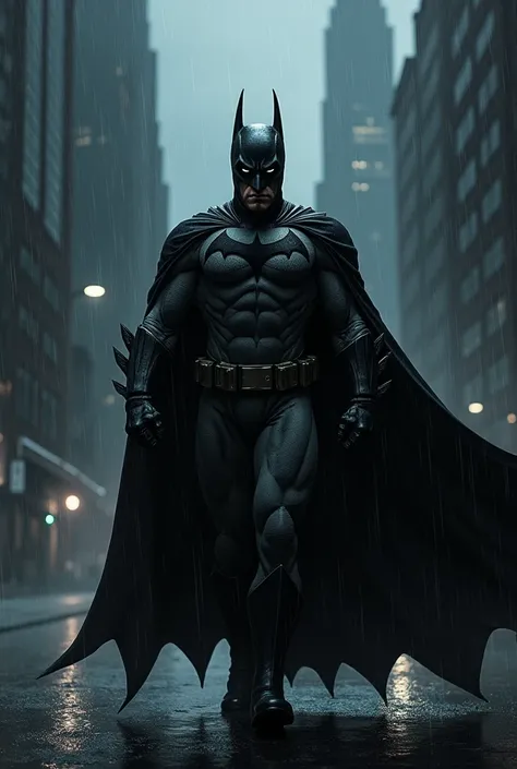 Batman on a rainy night