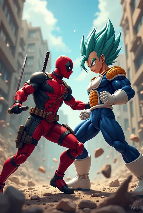 Draw Deadpool and Vegeta 