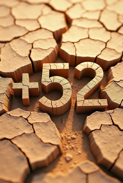 a logo of "+52" Numbers like cracked desert sand 