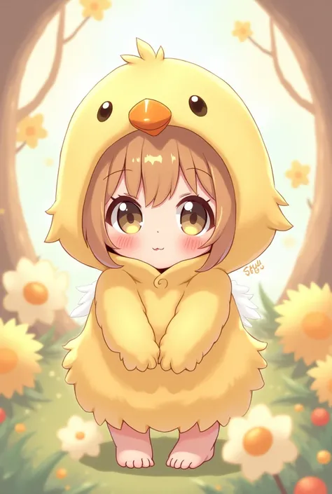 An image of an anime girl disguised as a chick