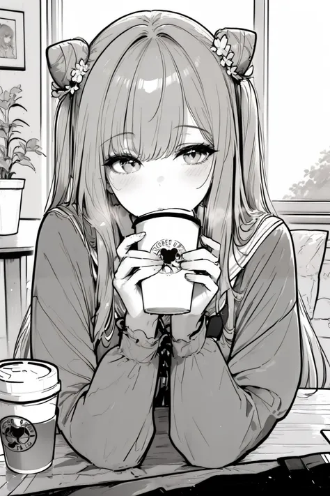 Girl drinking coffee