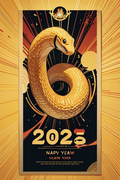 2025 snake motif　new year poster/New Year Poster/ New Year's poster 