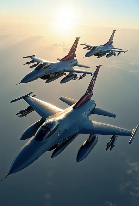 3 solo Turkish F16s that fly arm 