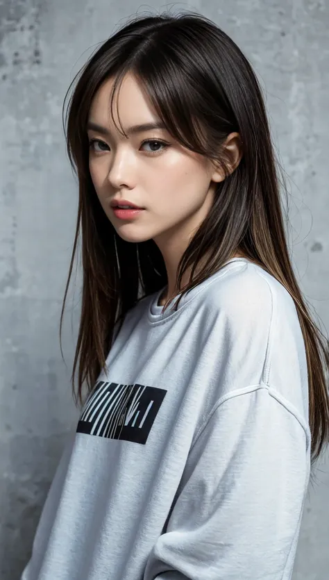 Age 25、woman、( casual fashion),  Sporty Vibes 、 looking at camera、 model、 unapproachable vibe、Cool Look、Critical Eyes、Threatening、Narrow eyes、 perfect style、 high definition、 high resolution、 high resolution, masterpiece,  anatomically accurate,  Ultra Fin...