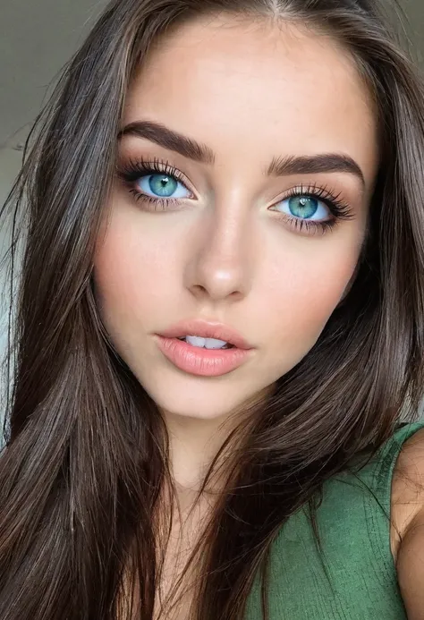 femme en tenue de policière sexy, Fille sexy aux yeux verts, zoom out, sophie mudd, cheveux bruns et grands yeux, selfie une jeune femme, stunning tout le corps shot, yeux verts perçants, bel angle, pose attrayante, jolie fille, pose sexy, tout le corps pi...