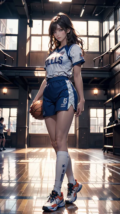 (8k,  best quality, masterpiece:1.2), ( is present, photo- is present:1.37),  more details, best quality,   super high resolution ,  professional lighting,  photon mapping,  radiosity,  physically-based rendering ,  cinematic lighting ,  basketball court, ...