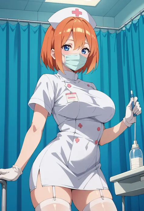 Score_9, score_8_up, score_7_up, source_anime, yotsuba nakano, bangs, short hair, blue eyes, hair between eyes, orange hair, large breasts, (best quality), (high quality), {masterpiece}, extremely delicate and beautiful, ultra-detailed, beautiful detailed ...