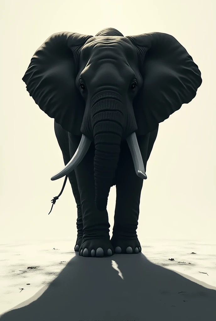 create shadow of elephant without showing its pic
