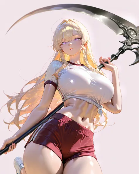      8k wallpaper、masterpiece、最           High Quality           、           High Quality           、         very aesthetic,          absurd,  Latest,             1 woman、gym uniform、Blonde、 long hair、 beautiful eyes、   Wide Hips   、   protruding thighs 、...