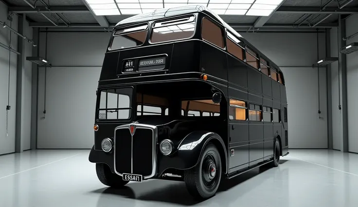 AEC Routemaster bus (1962) left front review hd color black full hd in hd showroom 