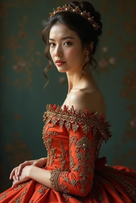 (best quality), (masterpiece), a hyperrealistic image of a British woman in dress, (HD:1.3), (ultra-high quality:1.2), (hyperrealistic:1.2), (detailed features), elegant, intricate details, (cinematic lighting:1.1), vibrant colors, (high definition:1.3), (...